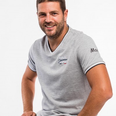 Tee shirt homme col V