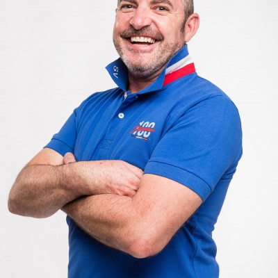 Polo homme col bleu blanc rouge