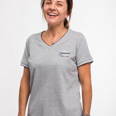 Tee shirt femme col v